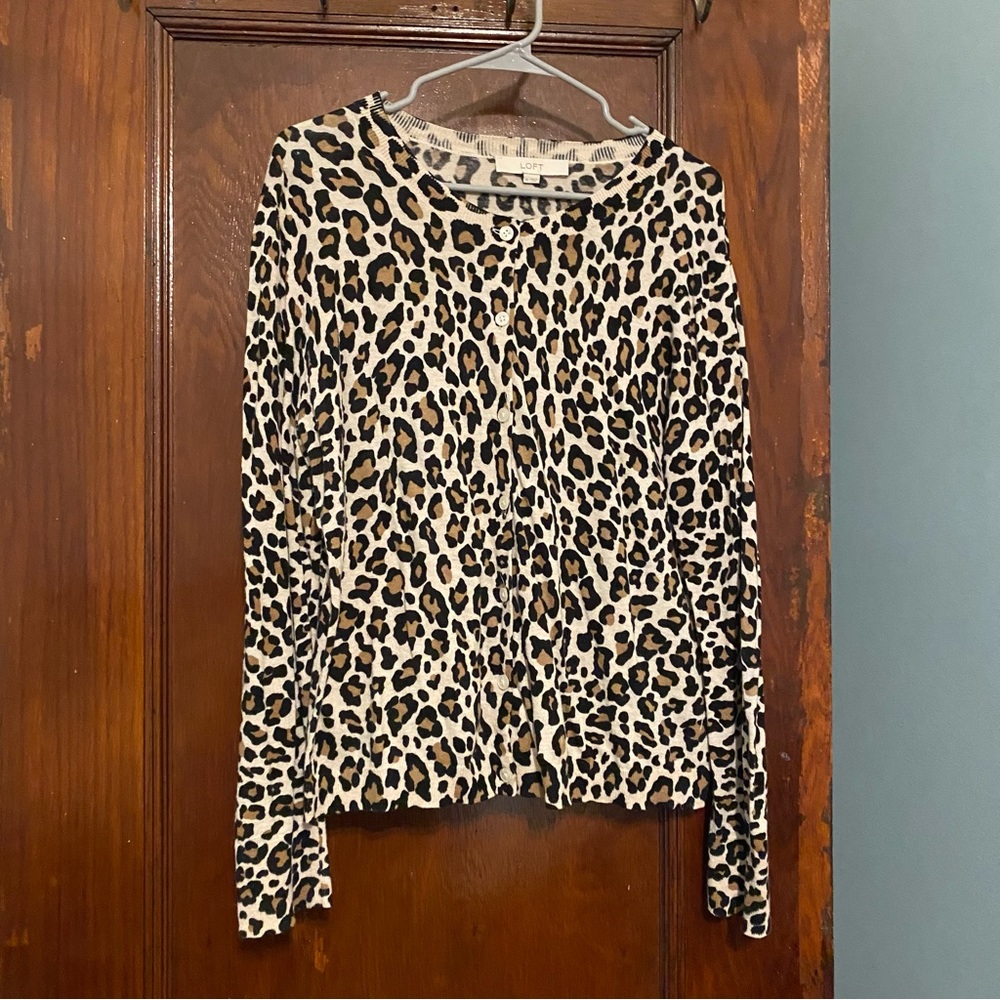 LOFT Cheetah Print Cardigan